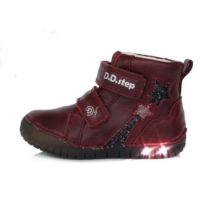 D.D.Step Raspberry csillagos málna színű  vörös LED fényű kislány magasszárú vízlepergető cipő 27, 30