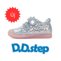 D D. Step Cobalt színű, lány, tavaszi-őszi, szíves mintás, valódi bőr cipő S049-61112M