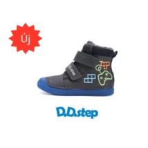 D.D. Step Royal Blue fiú, bélelt, téli bakancs gameres mintával