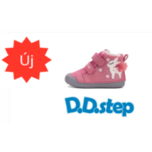 D.D. Step Dark Pink, csillogós, fehér őzike mintás, bélelt, lány, téli bokacipő