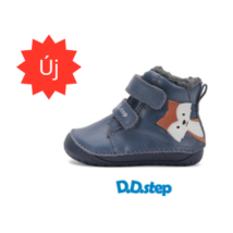 D.D. Step róka mintás, bélelt, téli, bőr, fiú bokacipő W070-52301
