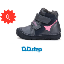 D.D. Step Royal Blue, lány, bélelt, bakancs pink fényvisszaverős csíkkal