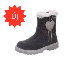 Superfit szürke, csinos, szíves, prémes lány csizma