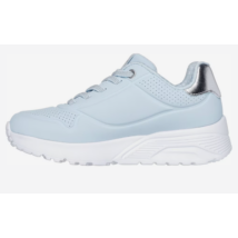 Skechers világos kék színű, ezüst sarokkal, fűzős lány sportcipő duraback borítással 310384L/LBSL 