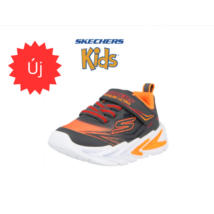 Skechers Flex-Glow 4K szürke/piros fiú sport cipő LED 400139N/CCRD