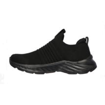 Skechers Stretch Fit Air-cooled Memory Foam cipő fekete, mosógépben mosható, léghűtéses memória habos, rugalmas illeszkedést biztosító cipő