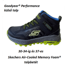 Skechers kék-lime téli bakancs