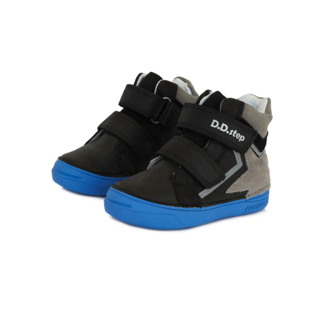 D.D. step fekete-szürke magas szárú fényvisszaverő vízlepergető cipő