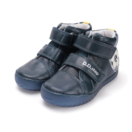 D.D. Step Royal Blue Fiú magas szárú bőr cipő