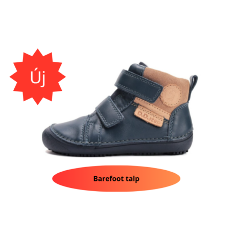 D.D. Step Royal Blue Barefoot (Mezítlábas) Fiú magas szárú, bőr, őszi, fiú cipő