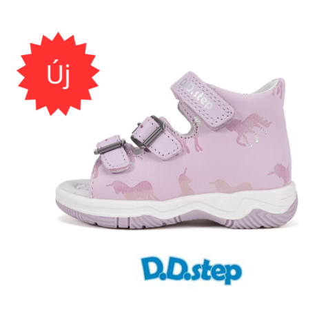 D.D. Step Lila lány szandál, unikornisos mintával G103-61115