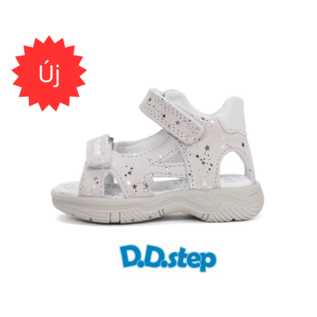 D.D. Step Dove Grey ezüst csillagokkal díszített lány szandál G103-61935F