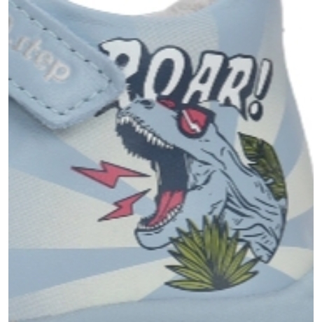 D.D Step fiú dinós szandál mintája ami egy napszemüveges dinoszaursz, felette pedig egy nagy "ROAR!" felirat 