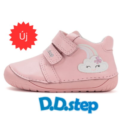 D.D. Step Baby Pink Lány, tavaszi-őszi, valódi bőr, Barefoot cipő S070-61244 