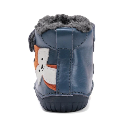 D.D. Step Barefoot (Mezítlábas) róka mintás, bélelt, téli, bőr, fiú bokacipő W070-52301