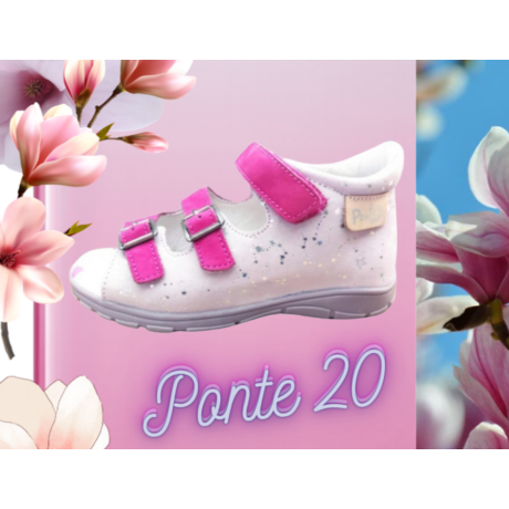Ponte 20 kétszínű pink/mályvás rózsaszínű szupinált lány szandál
