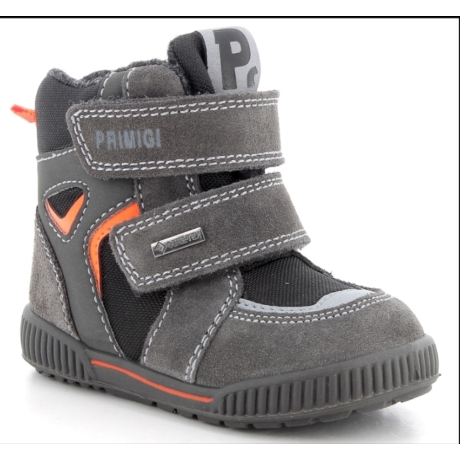 Primigi Gore-tex fekete-szürke fiú hótaposó narancssárga csíkokkal