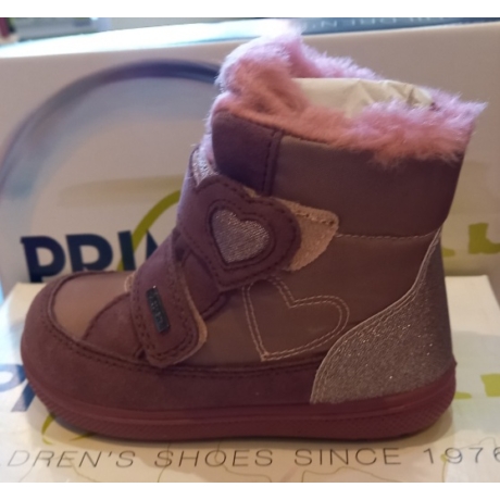 Primigi bélelt szíves, csillogós, prémes lány bakancs