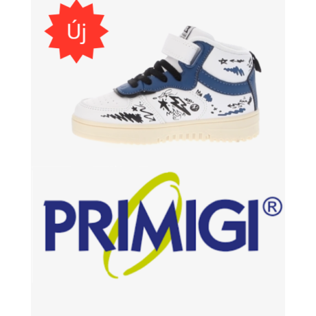 Primigi kék-fehér átmeneti, magas szárú, vastagpárnás fiú cipő