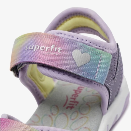 Superfit Pebbles 1-009540-8500 lila szivárványos lány szandál