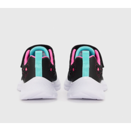 Skechers fekete pillangós, vízlepergetős, vastagabb szivacsozású lány sportcipő 