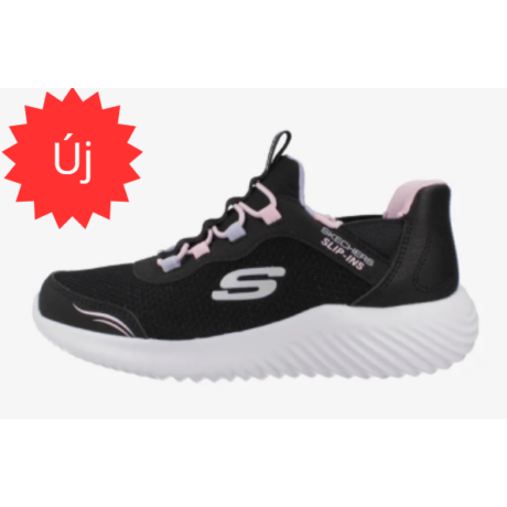 Skechers Fekete lány slip-ins sportcipő