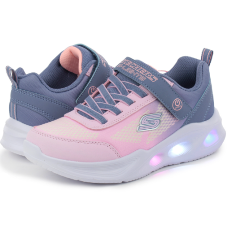 Skechers Szürke/Rózsaszínű világítós lány sportcipő LED