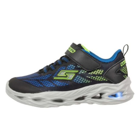 Skechers VORTEX-FLASH fekete/kék/lime világítós cipő 