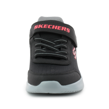 Skechers fekete/piros/szürke gumifüzős, tépőzáras bebújós fiú sportcipő