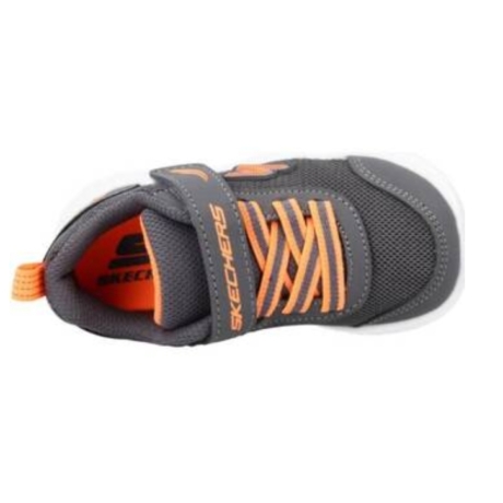 Sárga gumis díszfűzős szürke Skechers fiú cipő 22, 23 méretben