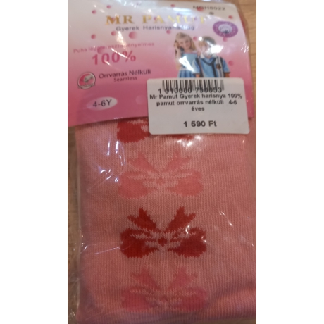 Mr Pamut orrvarrás nélküli lány harisnya 4-6 éveseknek 3. szín sok masnis mintás