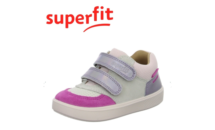 Superfit fényes tépőzáras, velúrbőr pink-fehér lány tavaszi-őszi átmeneti lány cipő